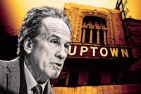 Uptown Theatre owner Jerry Mickelson with the Uptown Theatre at 4816 North Broadway