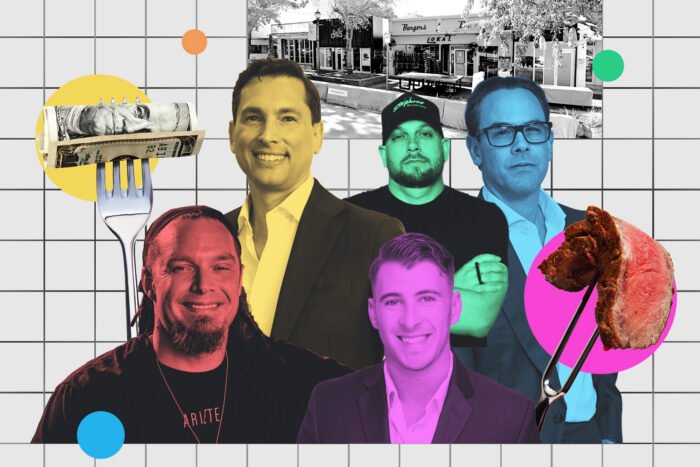 Ariete Hospitality Group’s Michel Beltran, Mass Construction’s Zion Mass, Colliers broker Ryan Brodsky, Kush Hospitality’s Matt Kuscher and Timo Kipp with 3190 Commodore Plaza