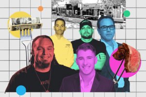 Ariete Hospitality Group’s Michel Beltran, Mario Carbone, Colliers broker Ryan Brodsky, Kush Hospitality’s Matt Kuscher and Timo Kipp with 3190 Commodore Plaza