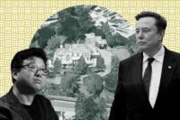 William Ding and Elon Musk with 10911 Chalon Road in Bel Air