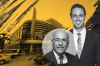 BH Properties’ Steve Gozini and Superhuman Museum founder Steve Berke with the former Regal Cinemas at 1100 Lincoln Road