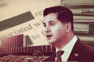 First Assistant U.S. Attorney for the Central District of California Bill Essayli with Santa Ana Central Justice Center exterior