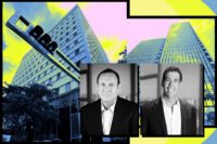 The Ardent Companies’ Dror Bezalel and Matt Shulman with the office buildings at 200 Southeast First Street (left)and 44 West Flagler Street (right) in downtown Miami