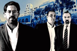Terra's David Martin, BH Group’s Isaac Toledano and Related Group’s Jorge Pérez with 101 North Ocean Drive in Hollywood