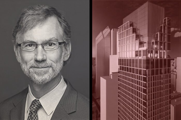 Clay Grubb of Grubb Properties with rendering of 8 Carlisle Street
