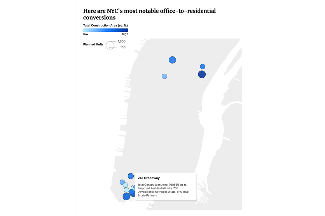 Here’s a look at NYC’s major office-to-residential conversions