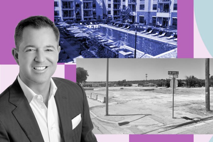 Oldham Goodwin Group CEO  Casey M Oldham with a rendering and view of the project