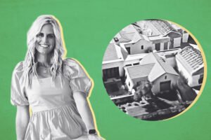 Christie’s agent Katrina Barrett with 5531 East Mockingbird Lane aerial