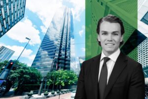 Cushman & Wakefield's Matt Murphy with Ross Tower at 500 North Akard Street in Dallas