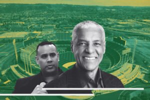 African American Sports and Entertainment Group founder Ray Bobbitt with Loop Capital CEO James Reynolds