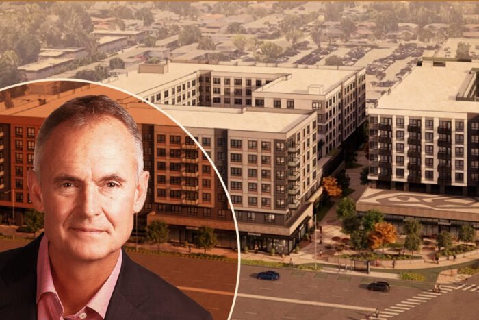 Holland Partner Group's Clyde Holland and render of 3896 Stevens Creek Boulevard