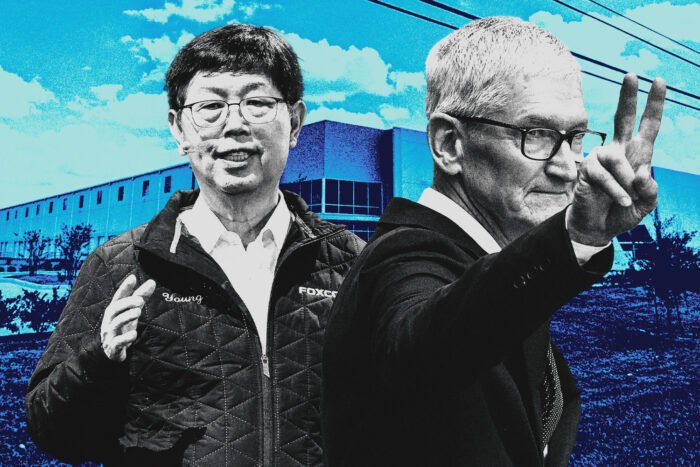 Foxconn chairman and president Young Liu and Apple's Tim Cook with 8718 Fairbanks North Houston Road