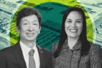 Toyota Motor North America's Ted Ogawa and Mayor Gina Ortiz Jones with 1 Lone Star Pass