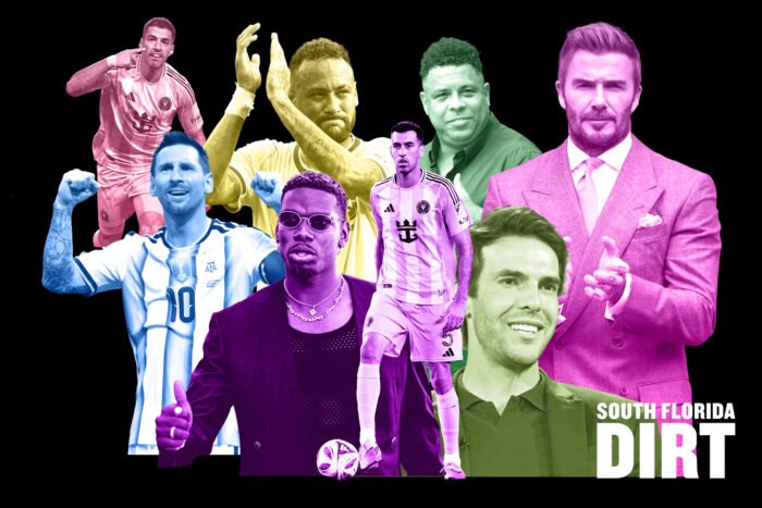 From left: Lionel Messi, Luis Suarez, Paul Pogba, Sergio Busquets, Neymar, Ronaldo Luís Nazário de Lima, Kaká and David Beckham