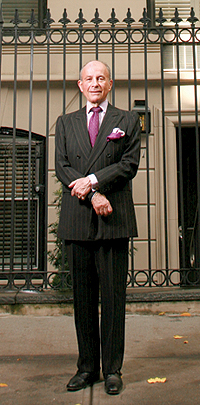 A. Laurence Kaiser IV, the president of Key-Ventures Realty, in front of his listing at 17 East 77th Street, a $16.5 million townhouse.